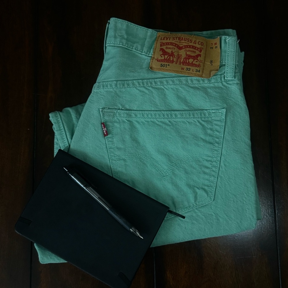 Vintage Levi 501 Green 32 x 34 - Picture 2 of 7